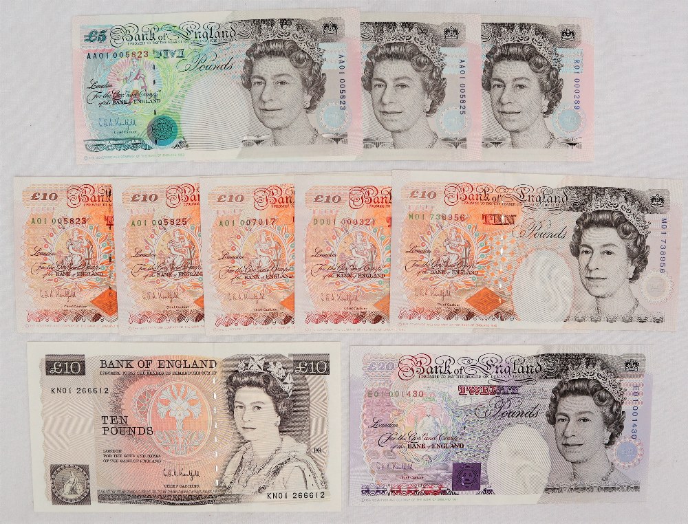 A collection of Bank of England bank notes, Graham Edward Alfred Kentfield,