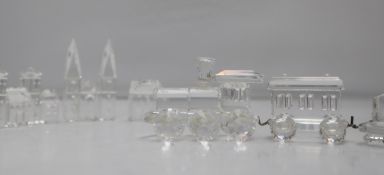 Swarovski crystal -- a three section train,