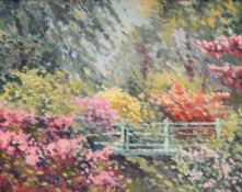 Andrew Forbes Clyne Gardens in bloom Oil on canvas Inscribed verso 39 x 49.
