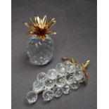 Swarovski crystal -- pineapple and a bunch of grapes