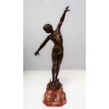 Fernand Ouillon-Carrere A figure of a female nude sword dancer Bronze Signed and dated 1919 On a