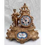 A 19th century French gilt spelter mantle clock,