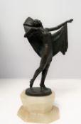 Josef Lorenzl A Spanish dancer Bronze on an onyz base, Signed to the base of the figure 30.