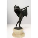 Josef Lorenzl A Spanish dancer Bronze on an onyz base, Signed to the base of the figure 30.