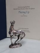 A John Pinches British Horse Society silver Sculpture "Playing Up" by Lorne McKean, 11cm high,