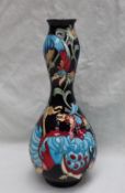 A Moorcroft pottery limited edition double gourd vase, decorated with Cancan Birds, model No.