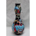 A Moorcroft pottery limited edition double gourd vase, decorated with Cancan Birds, model No.