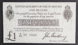 A John Bradbury One Pound note,