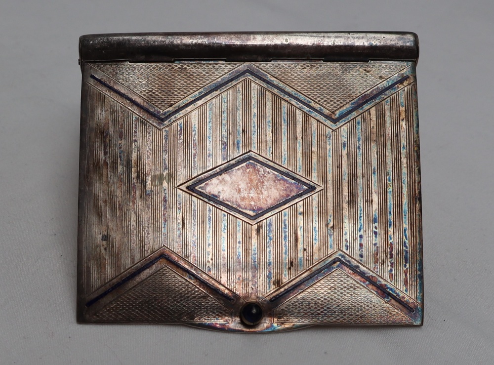 An 800 standard white metal box of rectangular form decorated with scrolling leaves, - Image 3 of 5