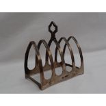 A George V silver four division toast rack, Sheffield, 1933, Viners Ltd,