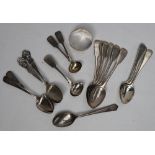 A set of six George III silver teaspoons, London, 1830,