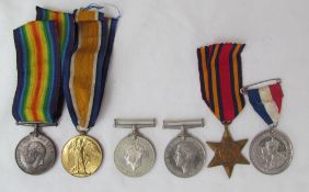 Two World War I medals issued to 125785 Pte. T. Richards M.G.C.