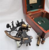A Henry Hughes & Son Ltd HUSUN sextant, with black lacquer finish,