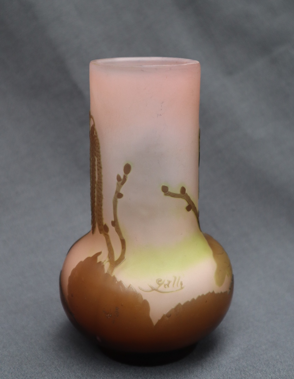 Emile Galle A cameo glass vase Pate de verre in greens, - Image 3 of 7