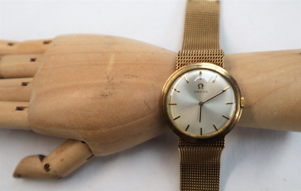 A Gentleman's 9ct yellow gold Omega wristwatch,