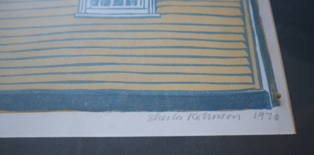 Sheila Robinson Two Houses in Thaxted Lithograph Signed in pencil to the margin and dated 1970 35 x - Image 6 of 8
