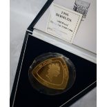 A 1996 Bermuda gold proof Triangular 180 dollars coin, No.48 / 99, 155.52 grams, .