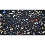 An assortment of fashion earrings,