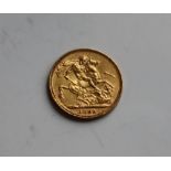 A Victorian gold sovereign dated 1899