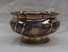 A late Victorian silver pedestal bowl,