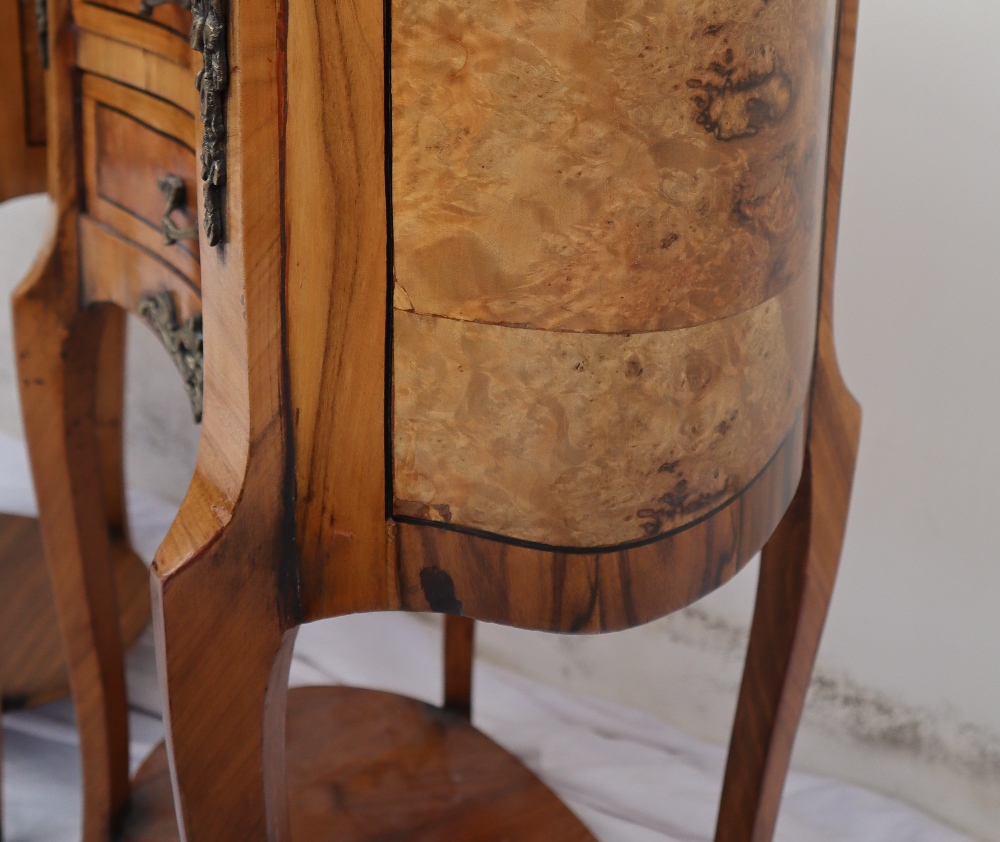 A pair of continental kidney shaped walnut side tables, - Image 8 of 13