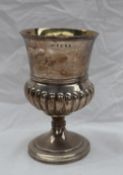 A late George III silver goblet,