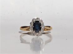 A sapphire and diamond ring,