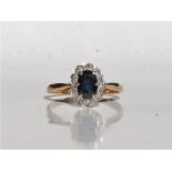 A sapphire and diamond ring,