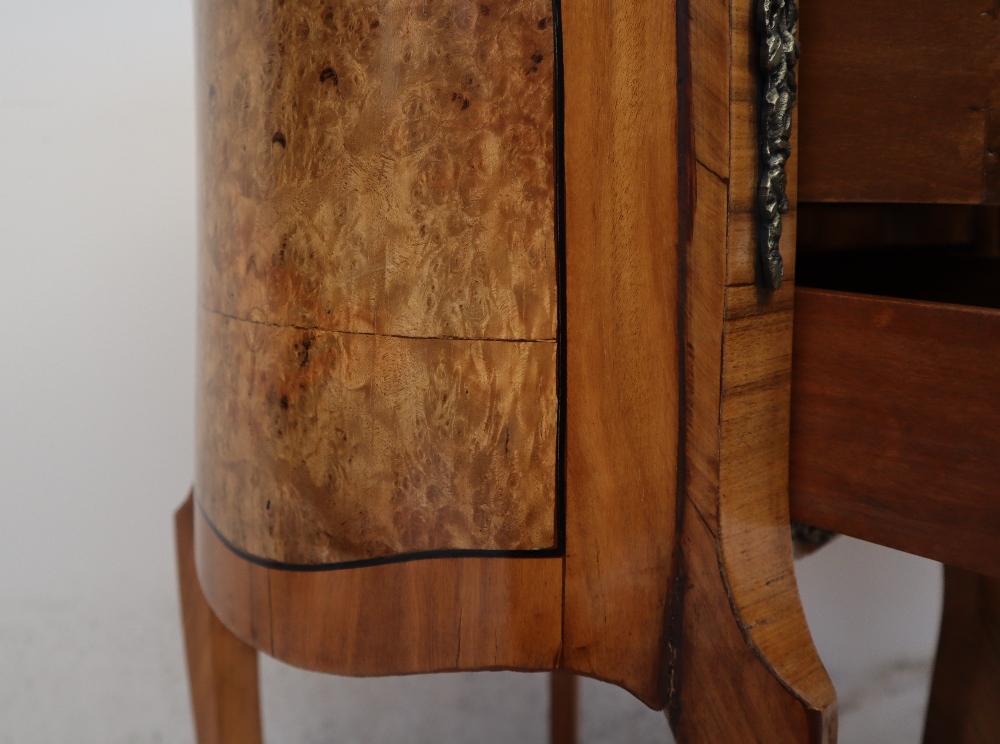 A pair of continental kidney shaped walnut side tables, - Image 7 of 13
