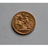 A George V gold sovereign dated 1912