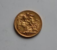 A George V gold sovereign dated 1912