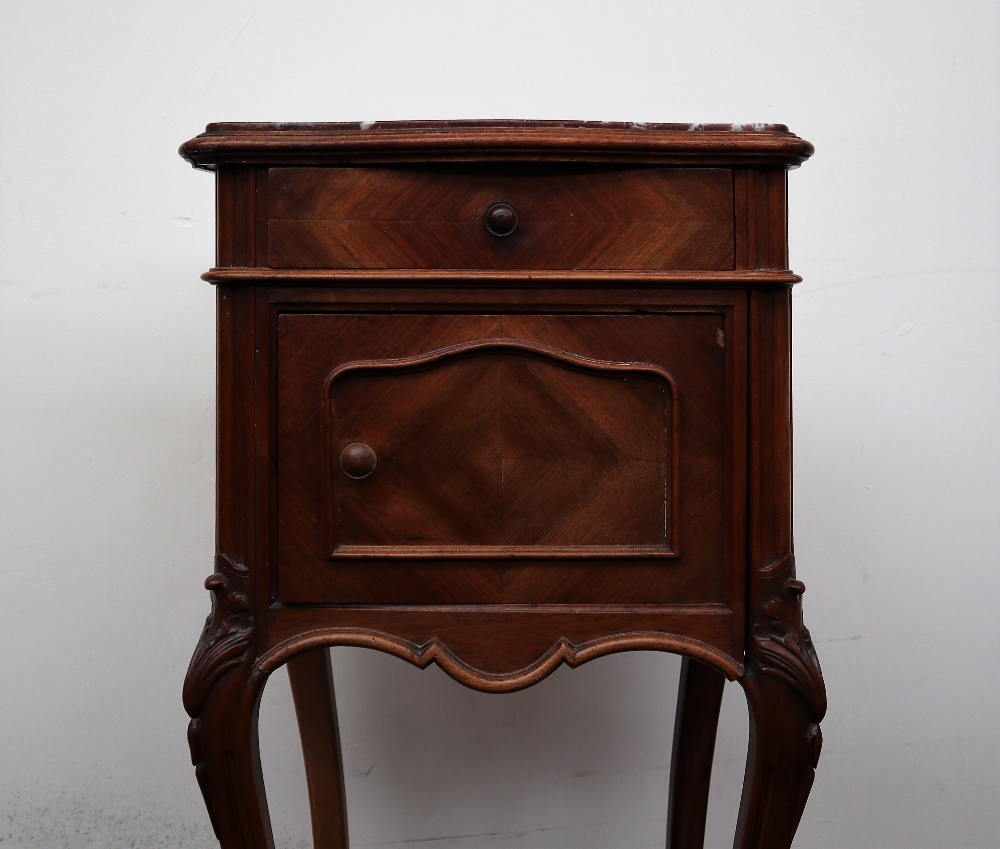 A French marble topped side cabinet, - Image 2 of 9