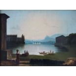 19th century British School Classical landscape scene Oil on canvas 29 x 39cm