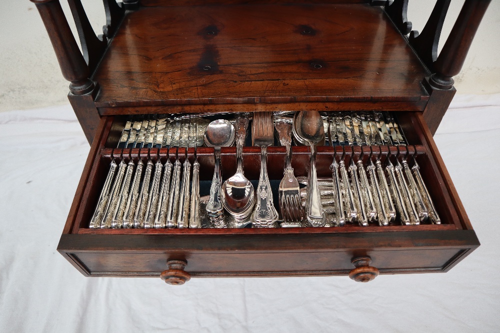A Victorian rosewood whatnot, with a rectangular top and turned finials, - Image 2 of 5