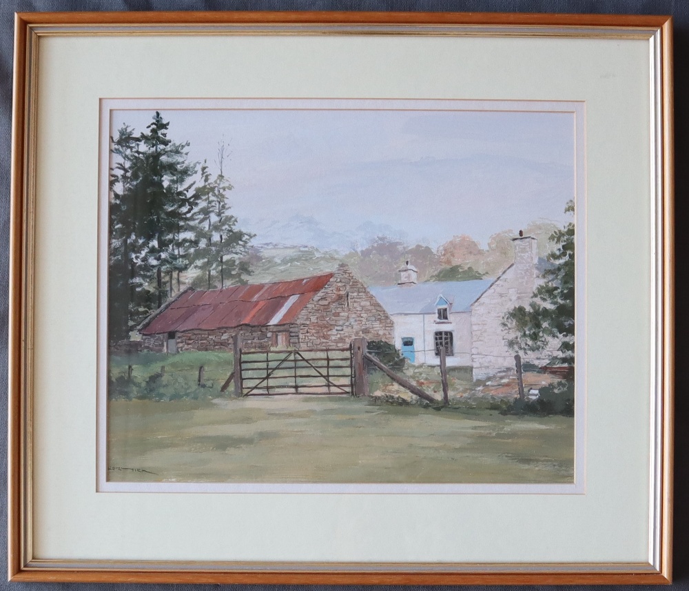 R Kenneth Kernick Old Farm & Barn, North Wales Watercolour Signed and inscribed verso 28. - Image 2 of 4