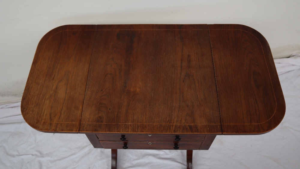A 19th century rosewood work table, - Image 2 of 7
