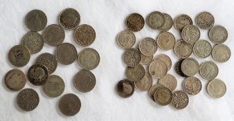 A large quantity of coins, including farthings, Half pennies, pennies, Silver three pence's,