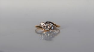 A three stone diamond ring,