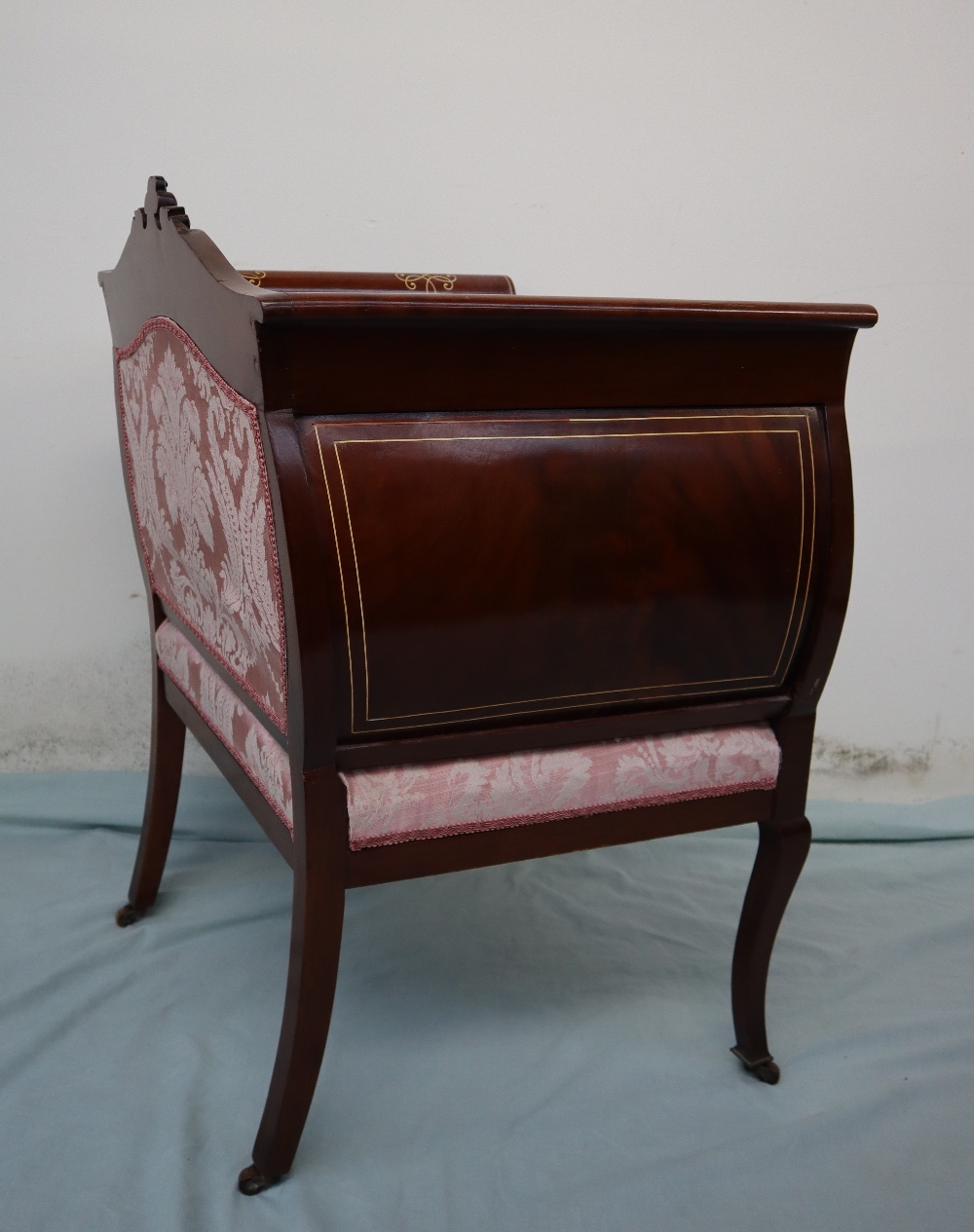 An Edwardian mahogany elbow chair, with a carved, - Image 13 of 13