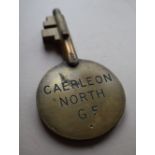 A brass Annetts Key for "CAERLEON NORTH G.