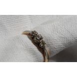 A three stone diamond ring,