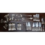 An extensive electroplated part flatware service,