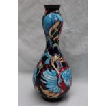 A Moorcroft pottery limited edition double gourd vase, decorated with Cancan Birds, model No.