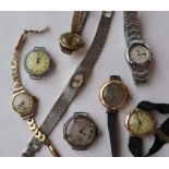 Three 9ct yellow gold Lady's wristwatches,