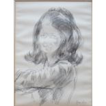 Andrew Vicari Portrait of a young lady Pencil Sketch Signed 48 x 35.