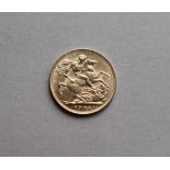 An Edward VII gold sovereign dated 1904