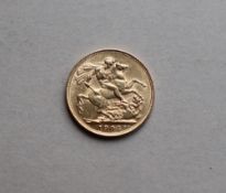 An Edward VII gold sovereign dated 1904