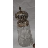 A late Victorian silver topped sugar caster,