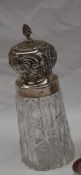A late Victorian silver topped sugar caster,