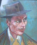 Andrew Vicari Frank Sinatra A head and shoulders portrait Signed Oil on board 99 x 80cm